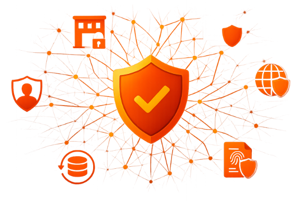 6 Domains of Cybersecurity icon v8a600